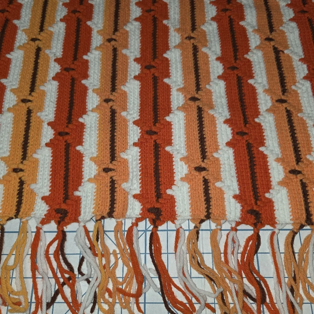 Handmade Crotchet Afghan Throw Blanket‎ - Preloved and Vintage late 70s